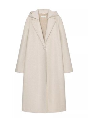 Zara hooded soft white coat